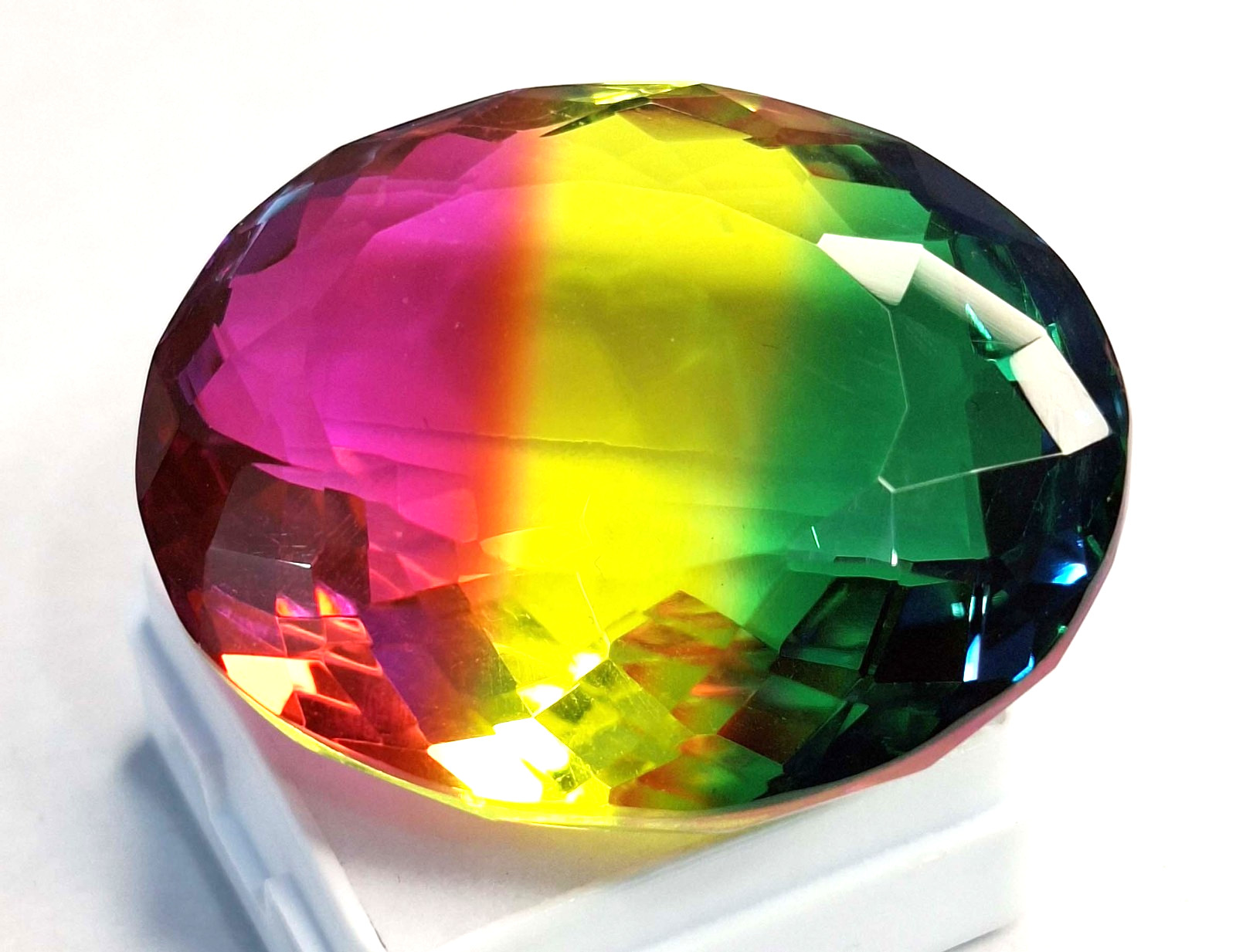 Tourmaline Bi-Colour Natural Oval Cut 118-120 Ct Certified Loose Gemstone RK1093