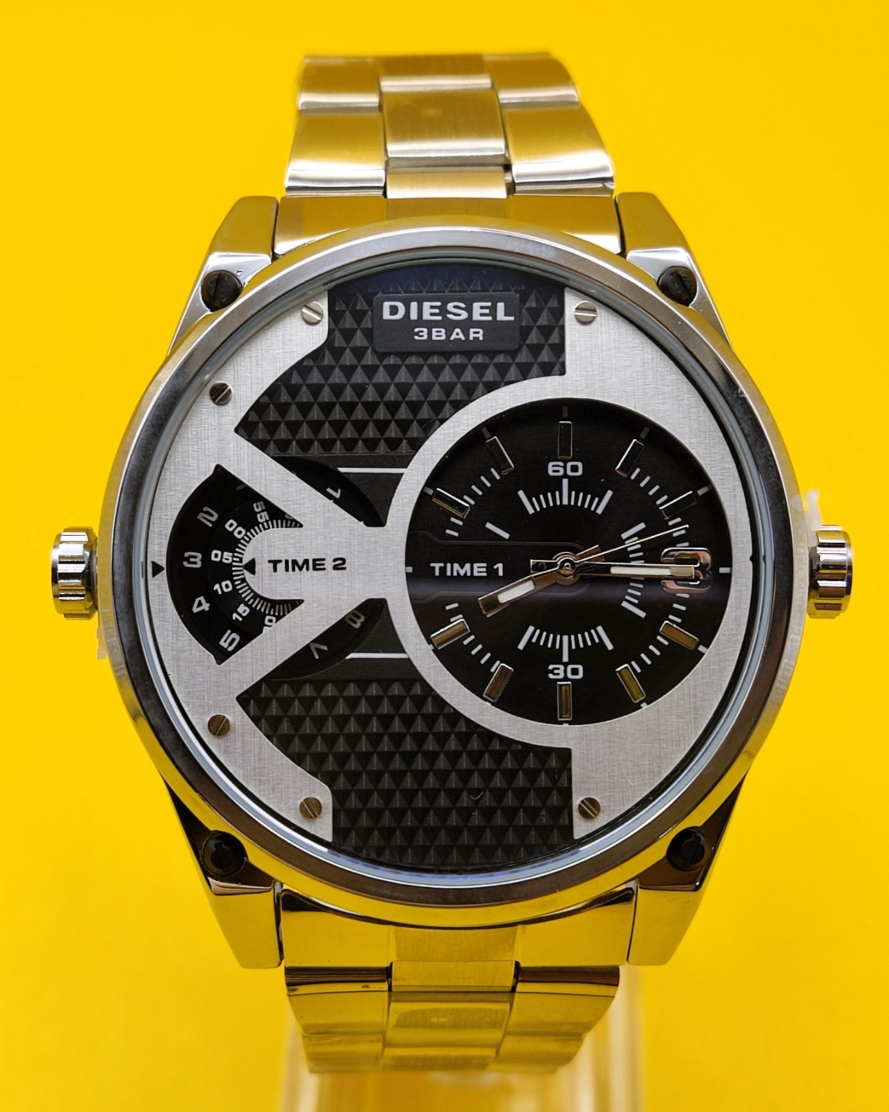#Refurbished Diesel Only The Brave 3 Bar Dual Time Analog Men’s Wrist Watch