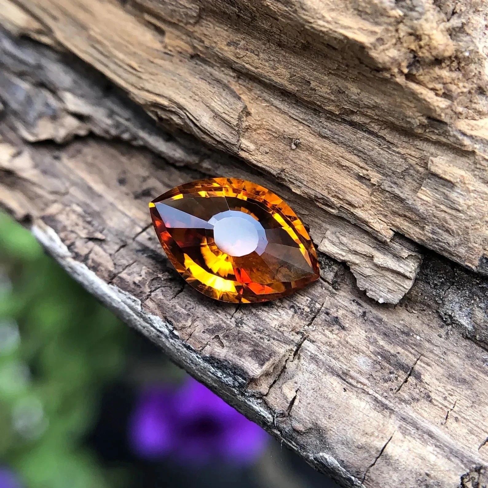Natural Certified Unique Eye Cut 10 Ct Yellow Rhodolite Loose Stone Gemstone