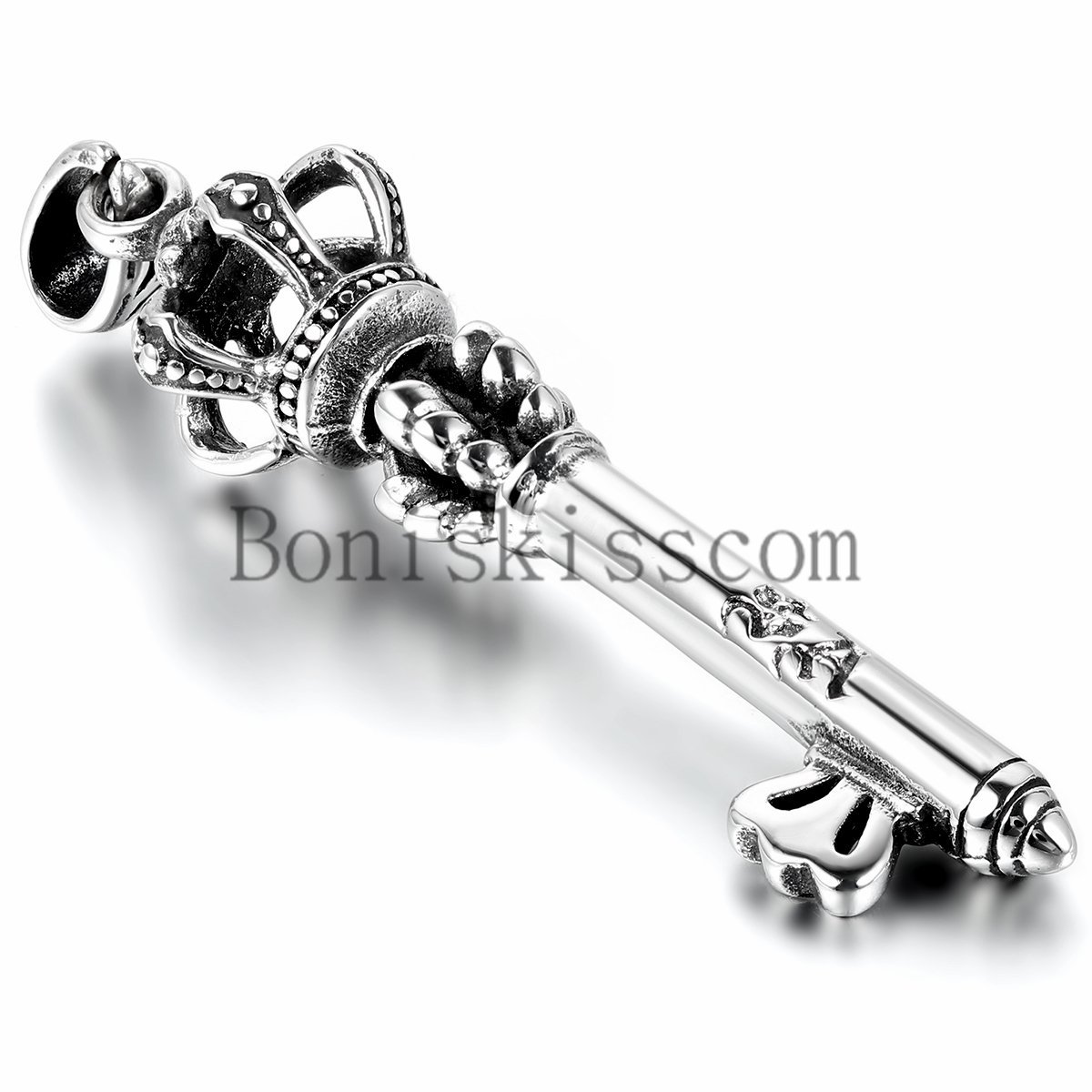 Stainless Steel Retro Crown Key To My Heart Love Men’s Women’s Pendant Necklace