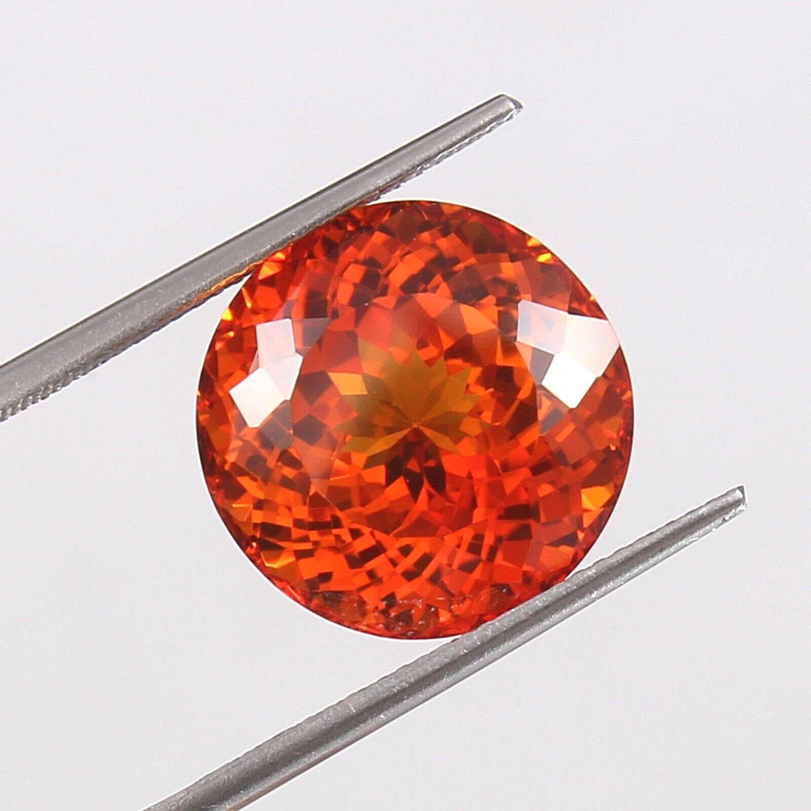 Natural Ceylon Padparadscha Sapphire Loose Round Gemstone Cut 16.95 Ct – 15x15MM