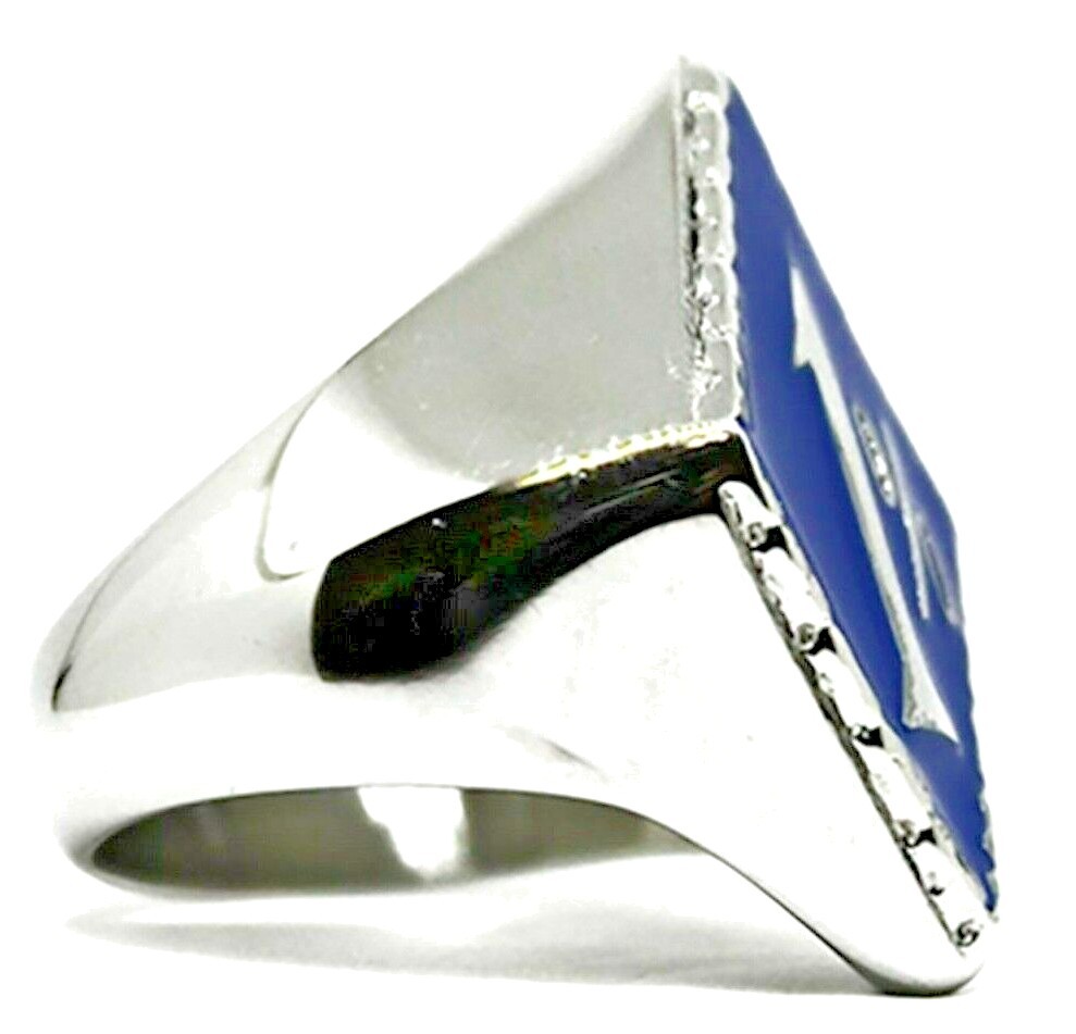 1% Outlaw Biker Ring, Blue, One Percent, Stainless Sz 7,8,9,10,11,12,13,14,15