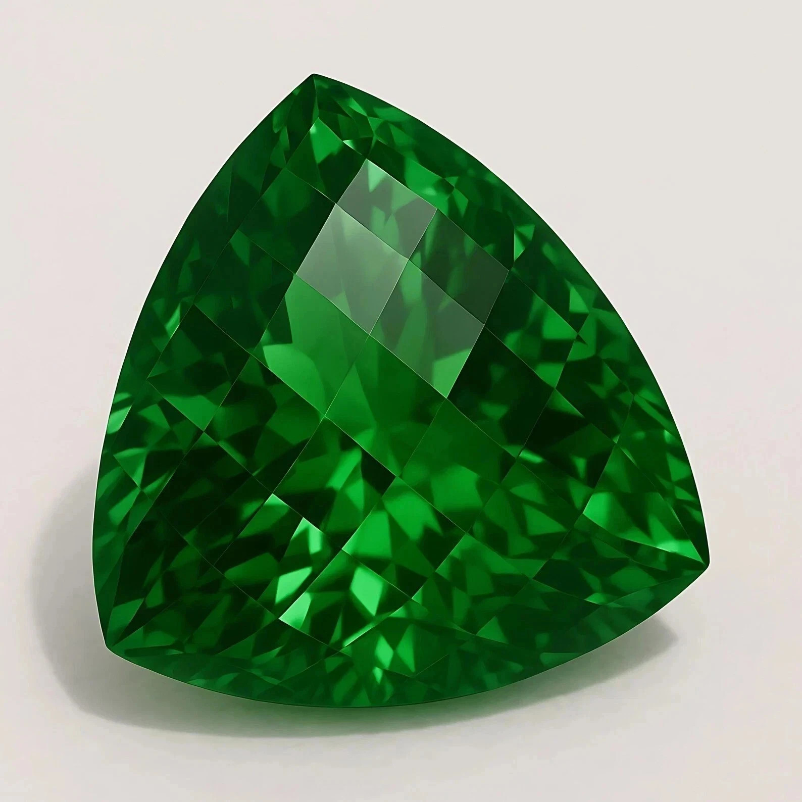 10.10 Ct Natural Colombian Green Emerald Trillion Cut Certified Loose Gemstone
