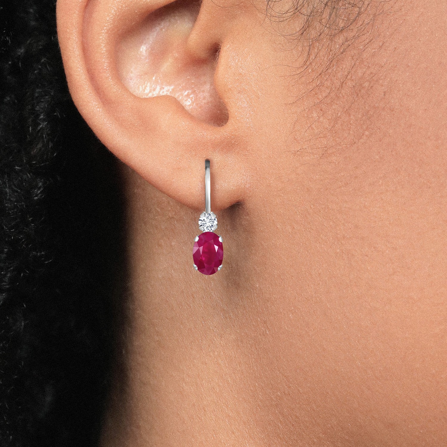 14K Yellow Gold Ruby and Diamond Earrings For Women (1.27 Cttw, Gemstone