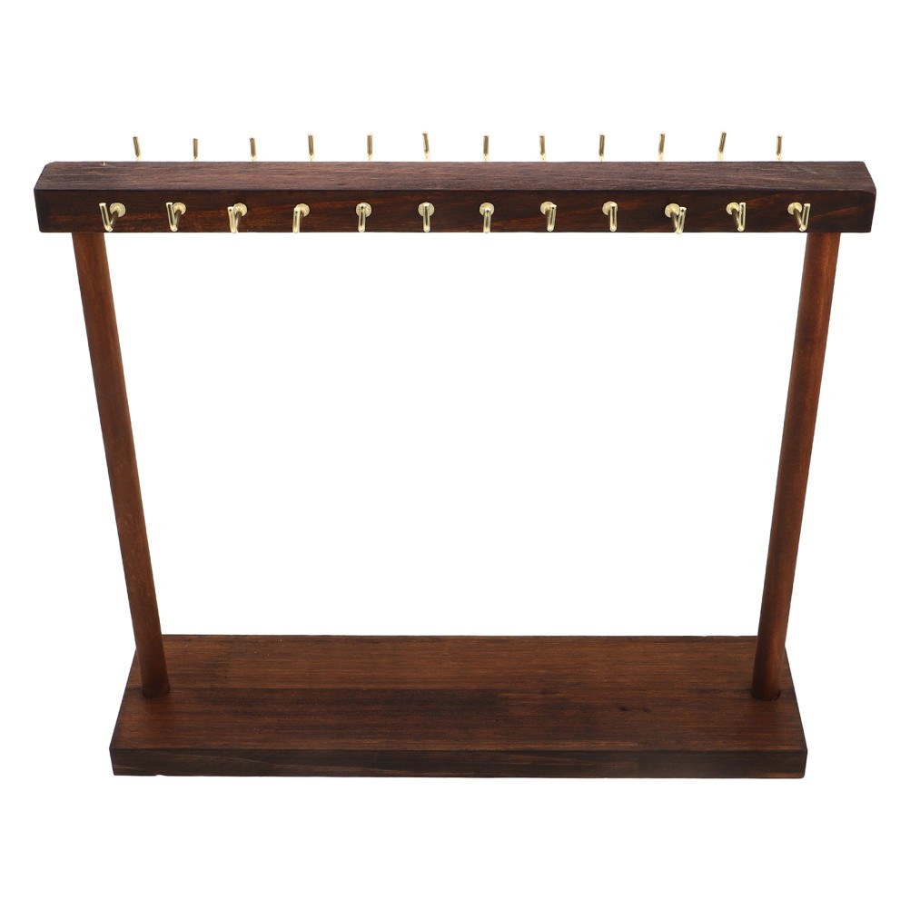 Counter Top Jewelry Stand Wooden Necklace Holders Countertop Organizer