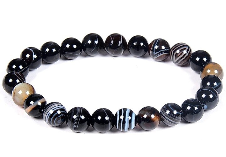 Bracelets Sulemani Hakik Matte Finish Stone Bracelet for Men and Women 8 mm
