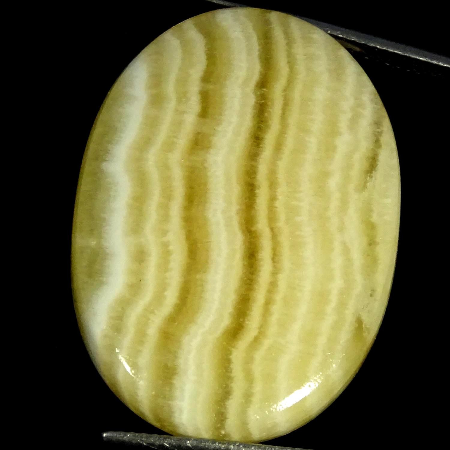 47.40Cts AA+ Natural Yellow Lace Agate Oval Cabochon Gemstone 23X32X7MM