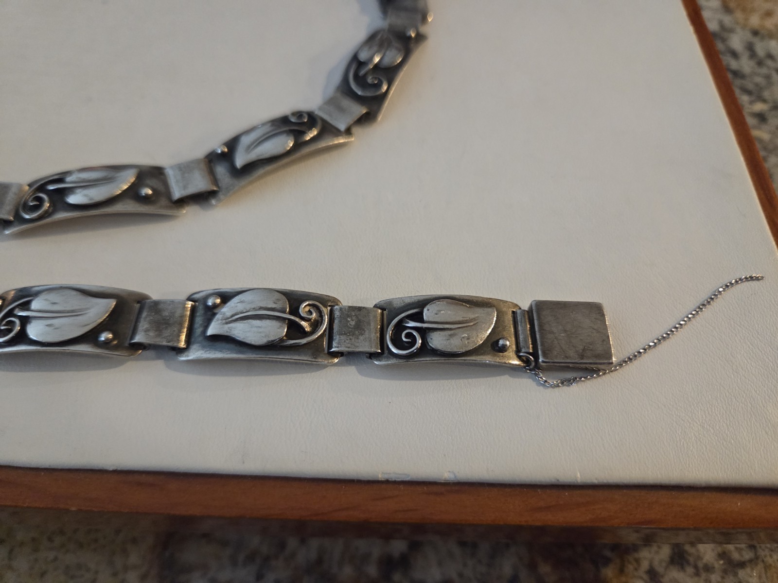 Laurence Foss Sterling Silver Necklace and Bracelet Set 95 Grams #450
