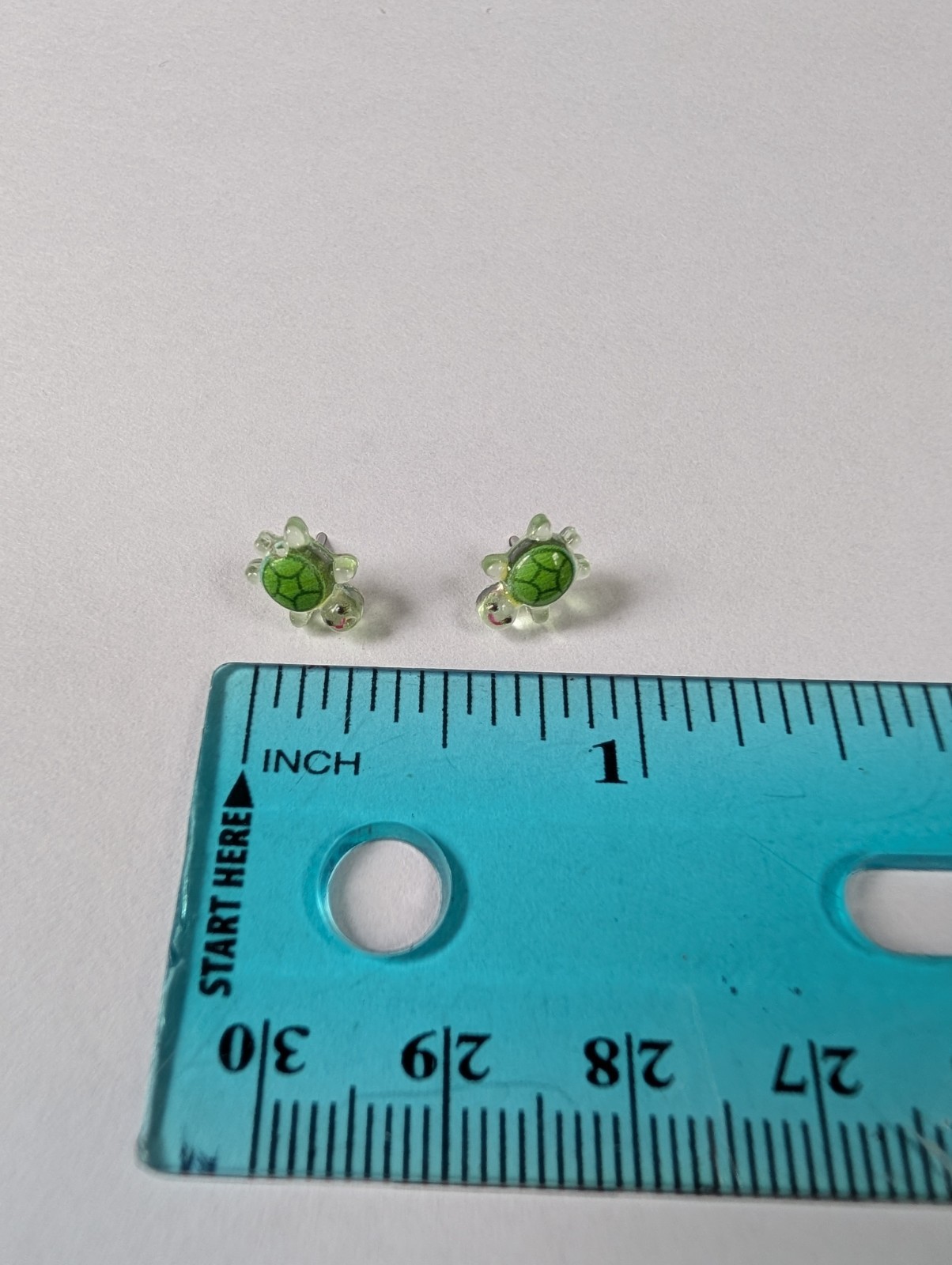 Handmade Turtle Stud Post Earrings Green Color