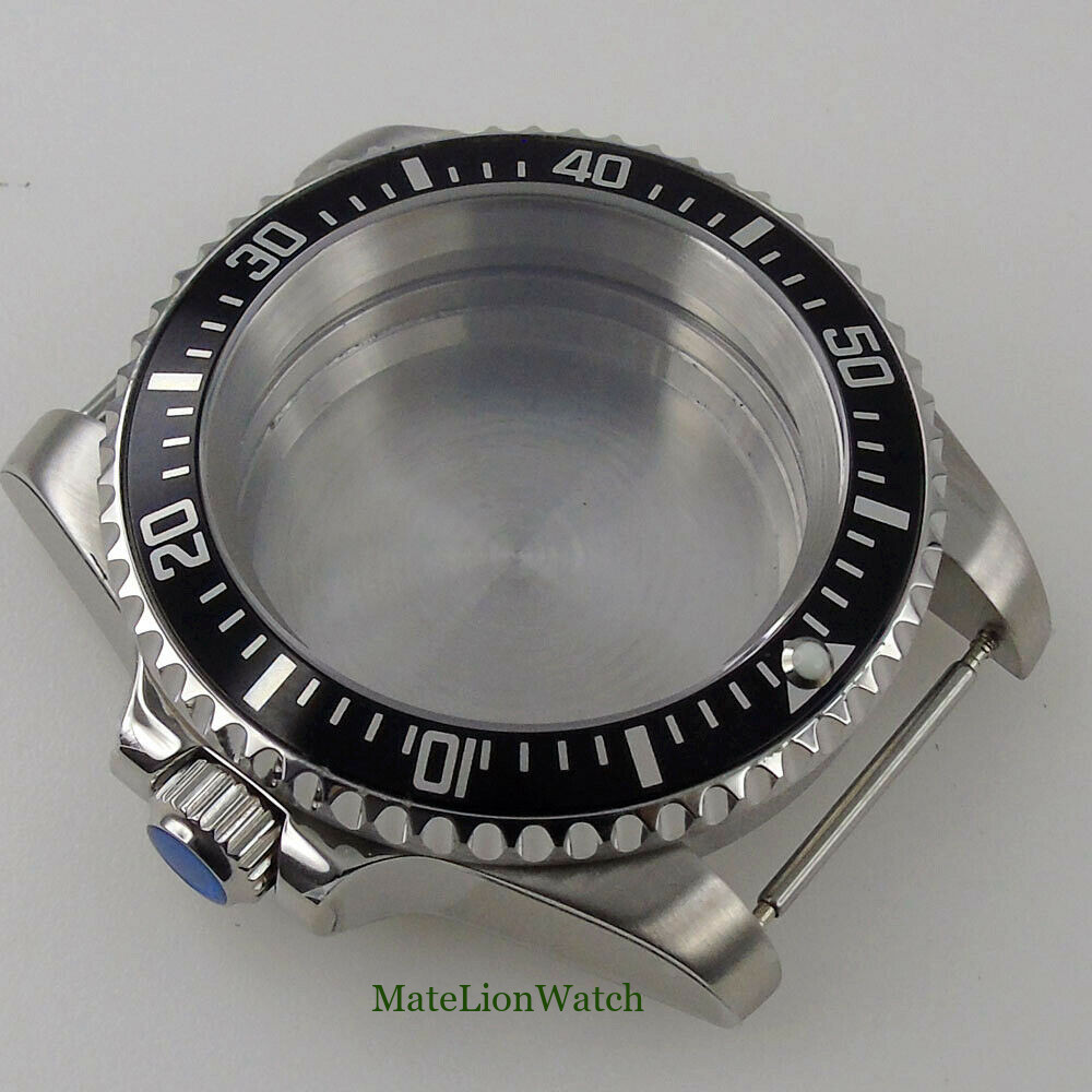 For NH35/NH36 Miyota8215 ETA2836 40mm Sapphire Watch Case Silver/Black Aluminum