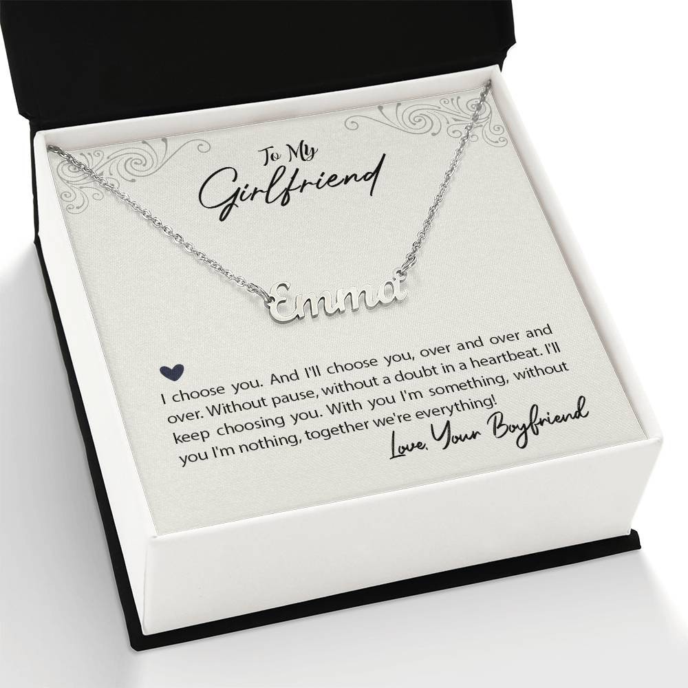 Personalized Name Necklace Gift for Girlfriend Custom Romantic Name Jewelry