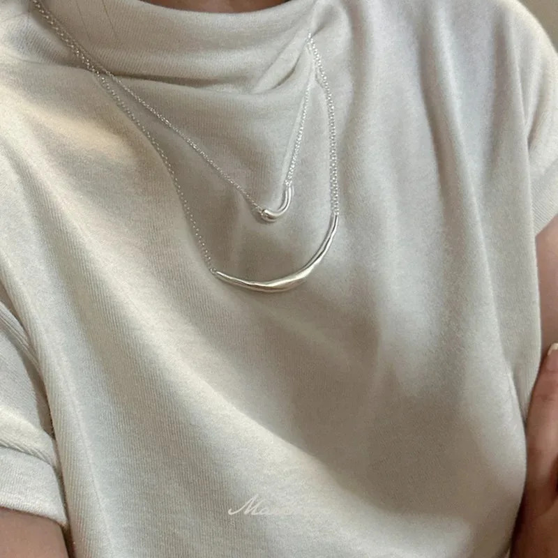 S925 Sterling Silver Necklaces For Women Simple Chain Fashion Minimalist Pendant