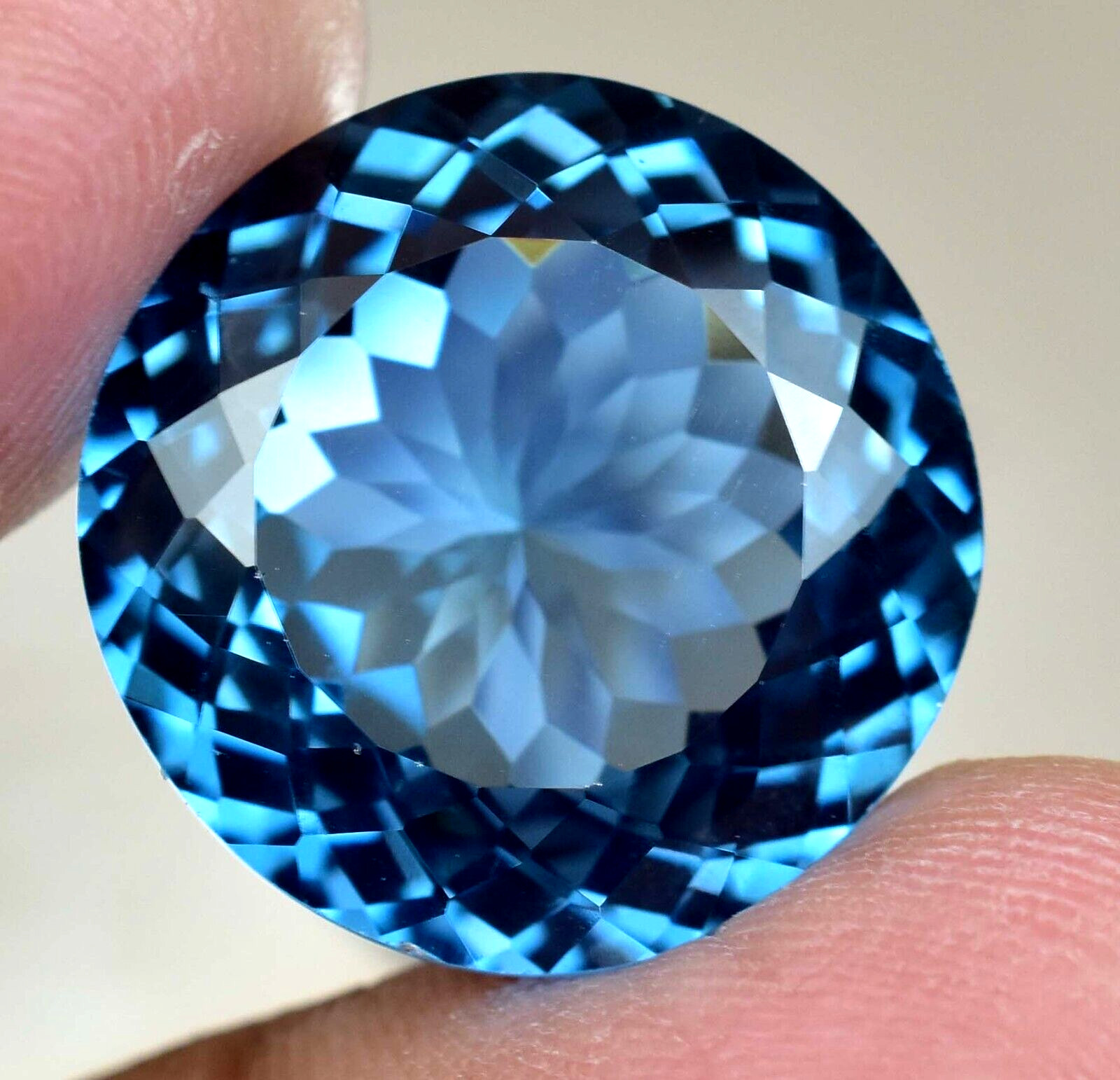 26.75Ct Natural Namibia Jeremejevite Flawless Certified Round Cut Loose Gemstone