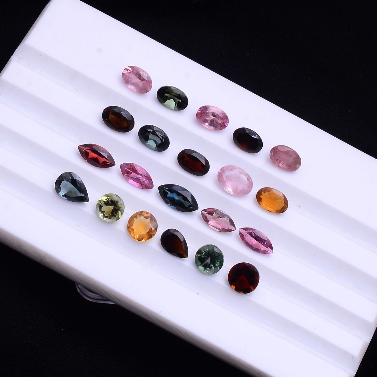 21 Pcs Natural Tourmaline Multi-Color 4.77mm-7.83mm Sparkling Loose Gemstones