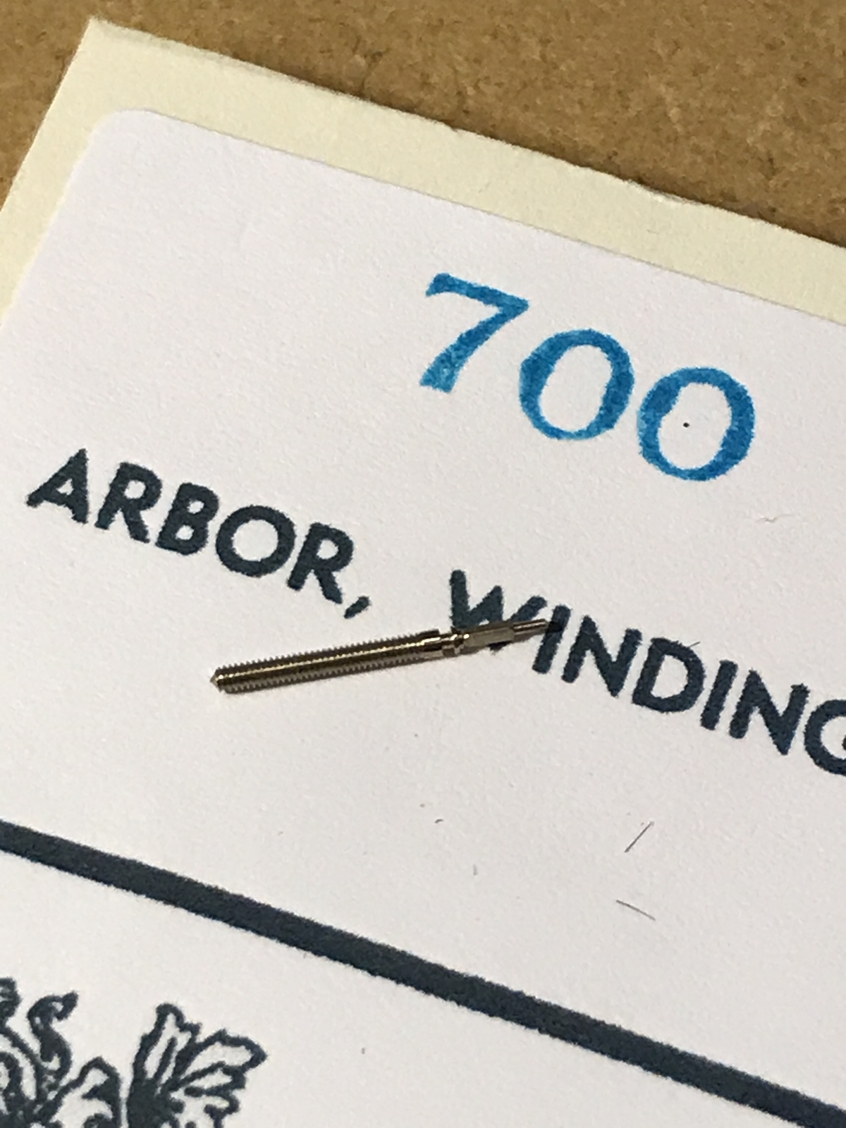 Elgin Factory stem / winding arbor for 20/0s grade 700 thru 705 movements