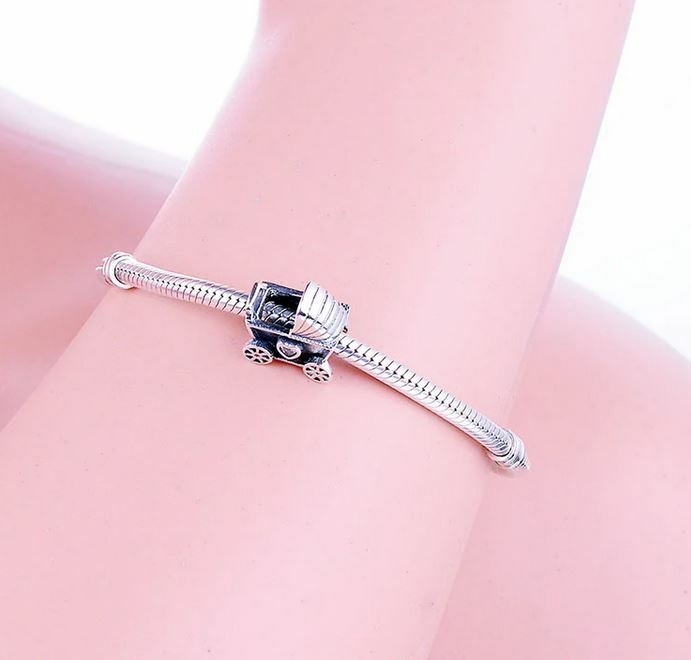 MariaFonte Bead Charm Birth Stroller 925 Silver Compatible