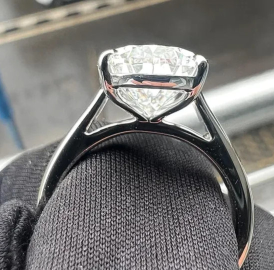 5.0Ct Pear-Cut EF/VS1 Lab Grown Diamond Solitaire Wedding Ring 14K White Gold