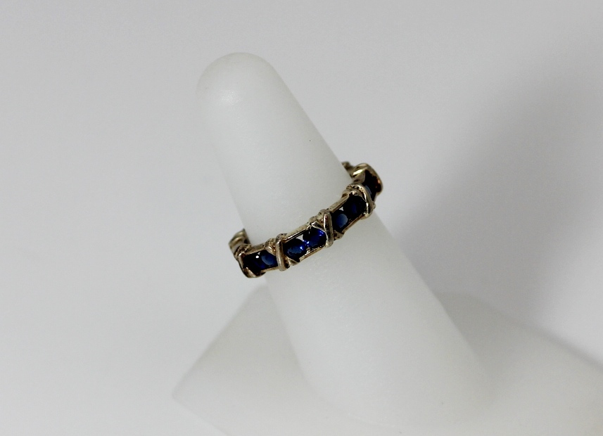 Sterling Silver 925 Dark Blue Cubic Zirconia Stones B and Ring Size 6.75 – 11840