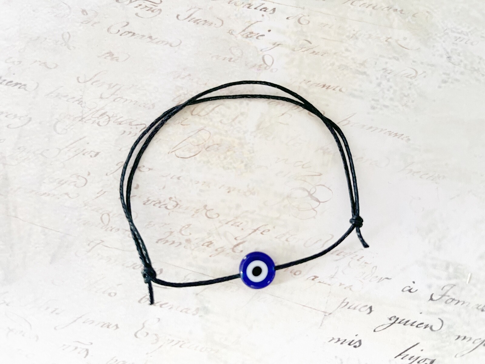 Blue Evil Eye Anklet Cotton cord adjustable 