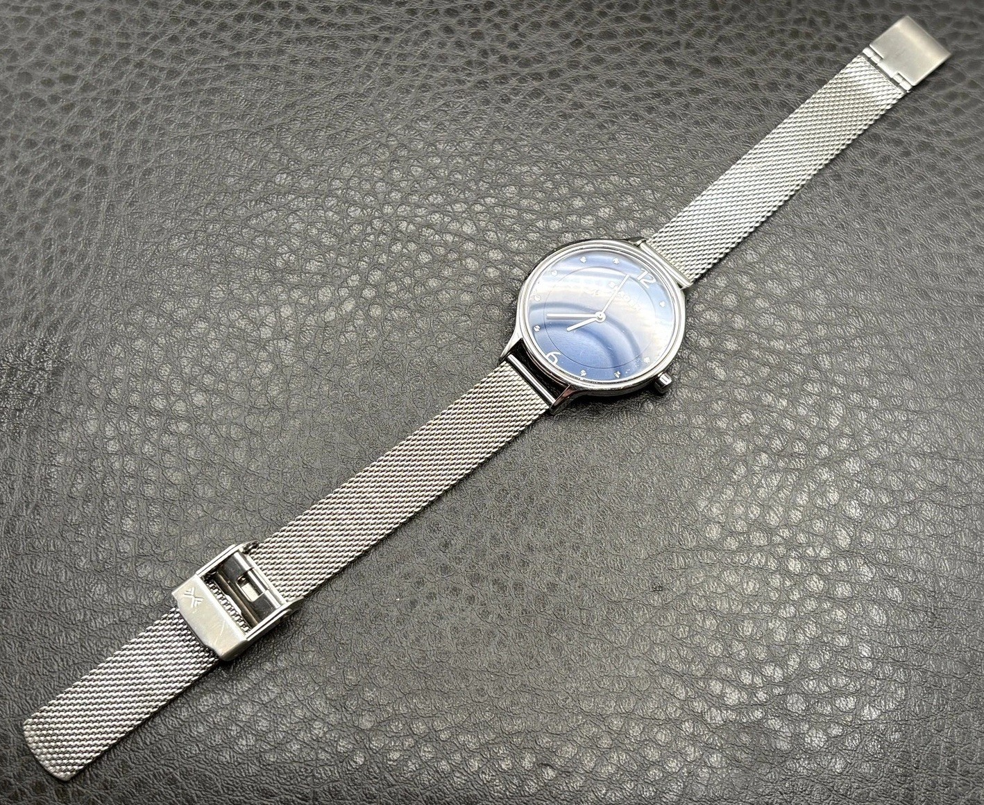Skagen Anita Stainless Steel Mesh Blue Dial Women’s Watch NEEDS BATTERY