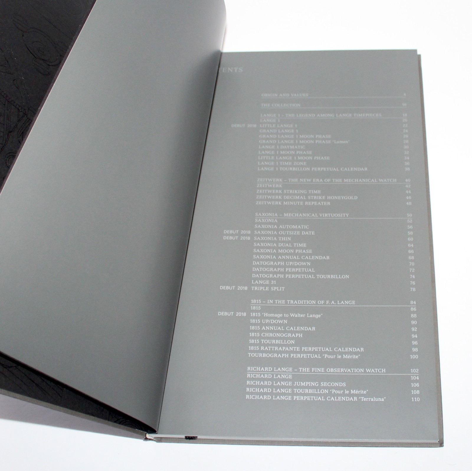 A Lange & Sohne Collection Book 2018 watches catalog paperwork