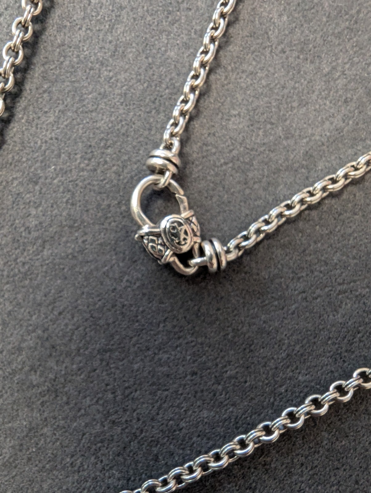 Scott Kay Sterling Silver Blue Stone Spinel? And Diamond Cushion Necklace