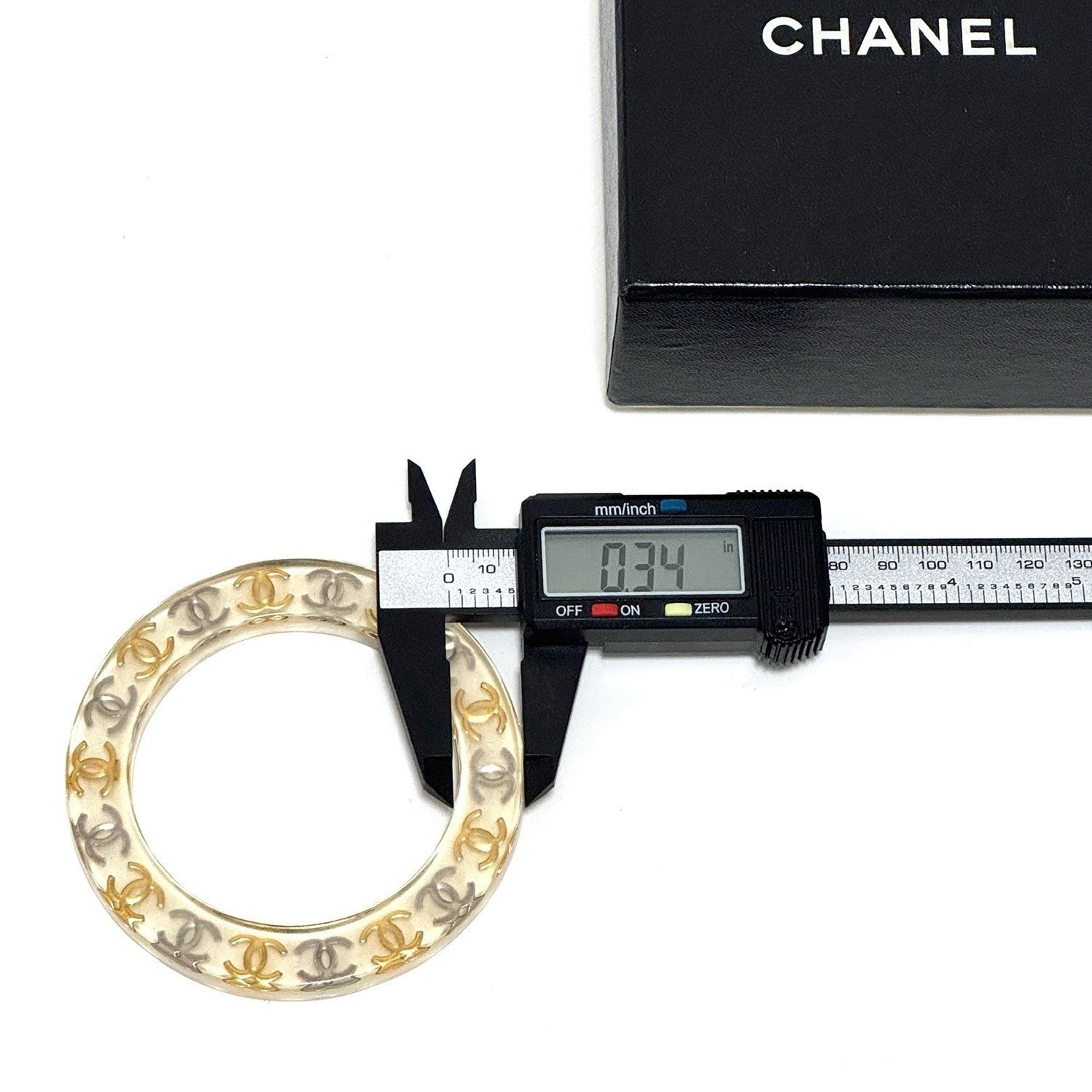 CHANEL 97P Coco Mark CC logo Bracelet Bangle plastic Accessory Authentic JAPAN