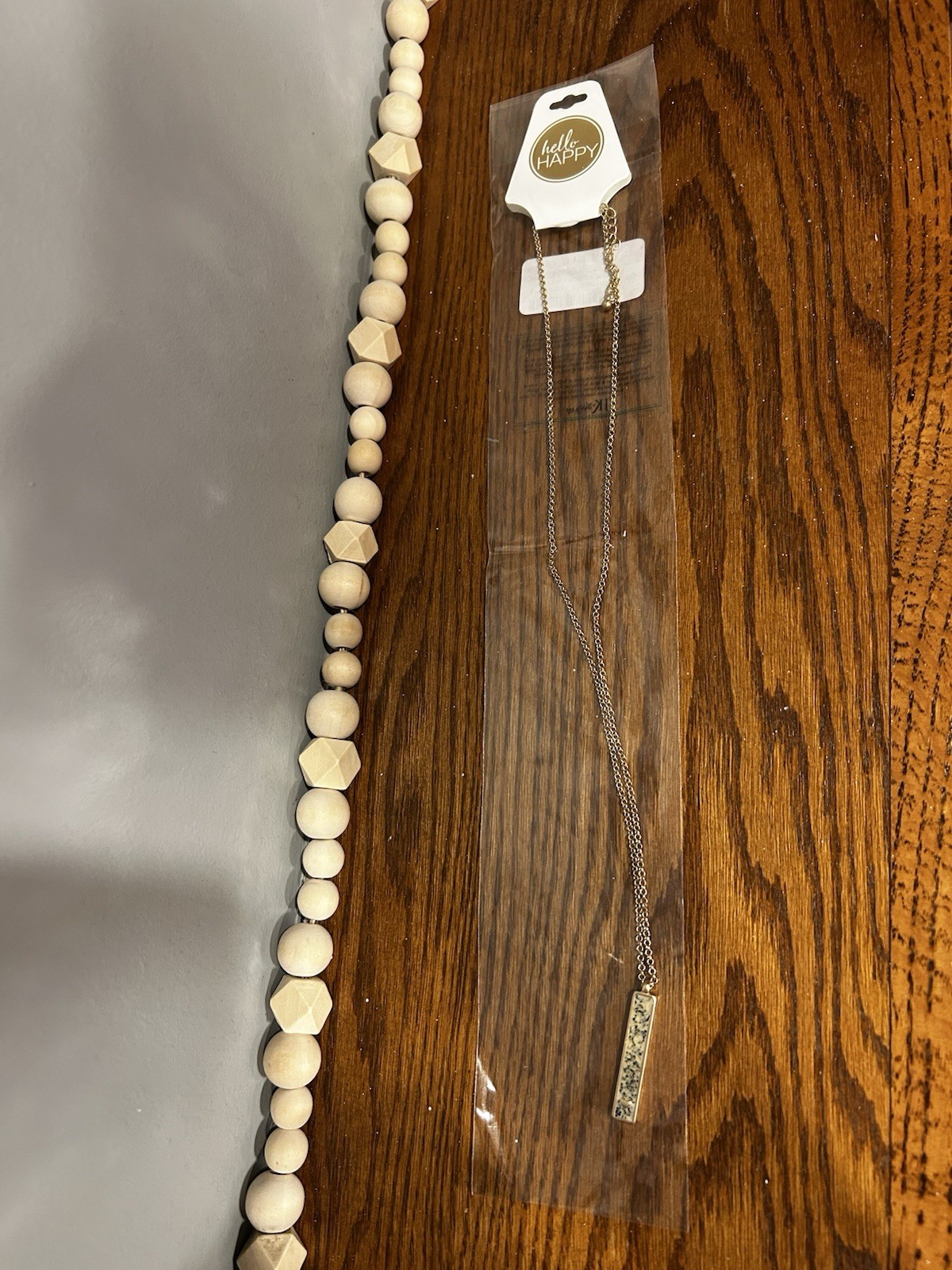 JK By Thirty One Hello Happy Love Necklace w/Rectangle Charm NEW 24″