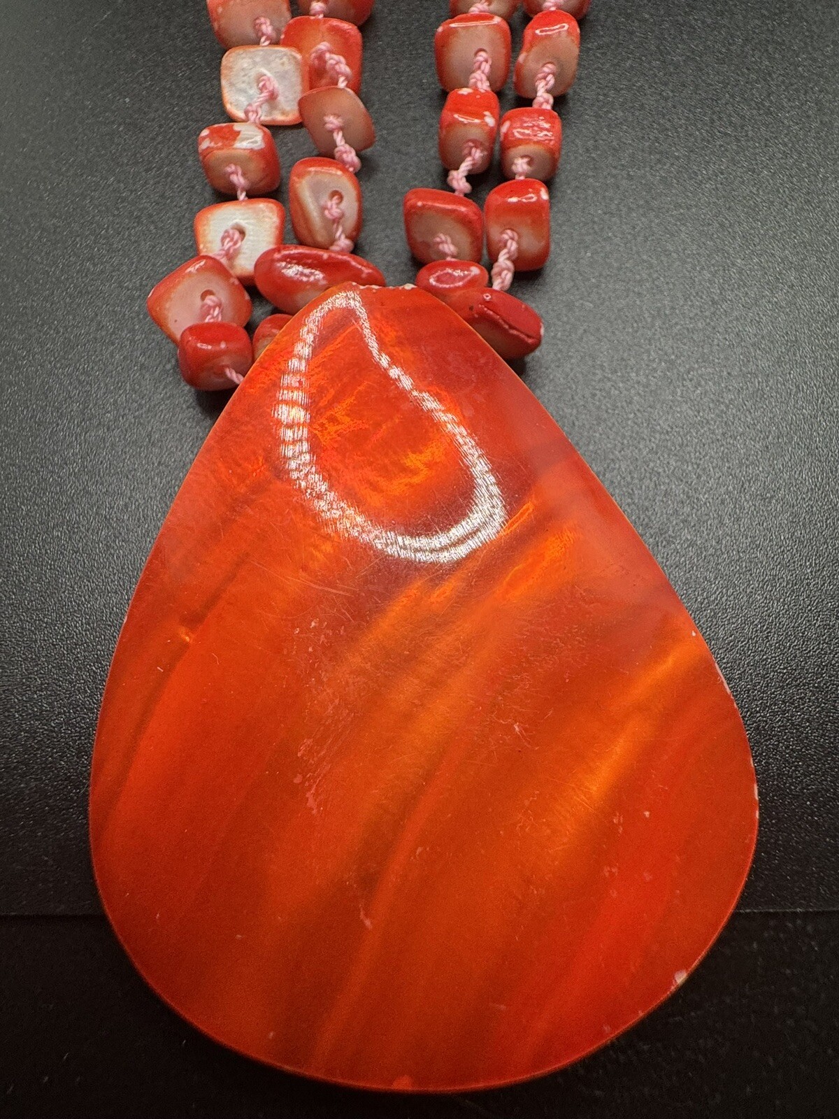 Coldwater Creek Necklace Coral Colors Column Beads @ Lone*Star*Treasures
