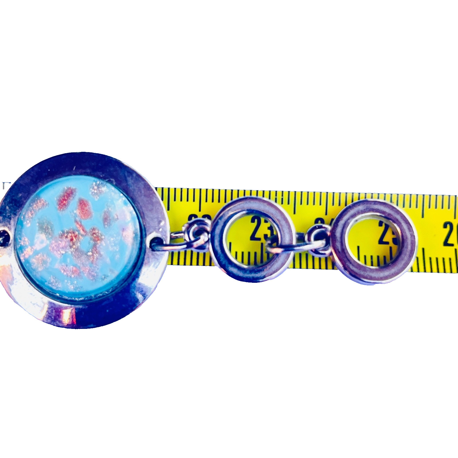 Dichroic Glass Toggle Bracelet Blue Aventurine Glass 23-25 cm Wearable Length