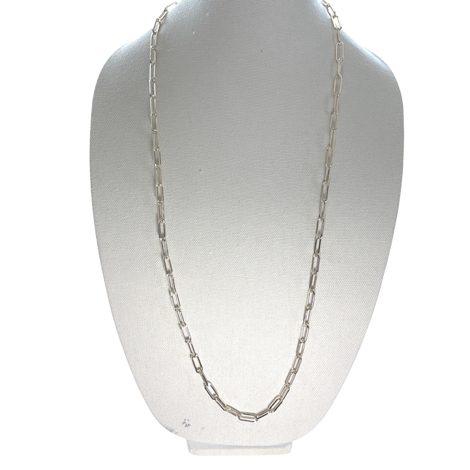 Necklace Gold Tone Metal Lobster Clasp Paperclip Link Chain New 32 Inch New