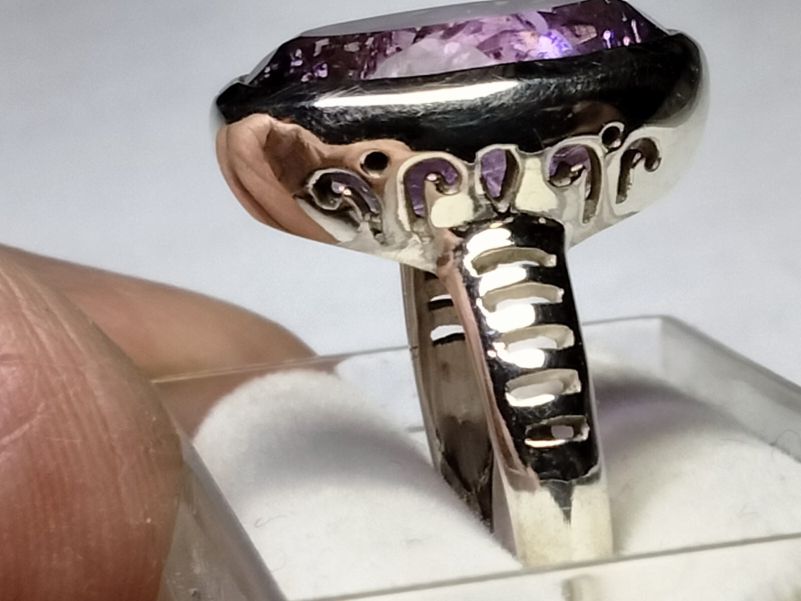 AESTHETIC NATURAL AMETHYST IN .925 STERLING SILVER RING IN SIZE 8.75-9.0