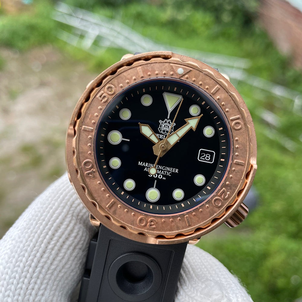 STEELDIVE SD1975S Mens Bronze 47.5mm 300M Automatic Dive Watch NH35 Swiss