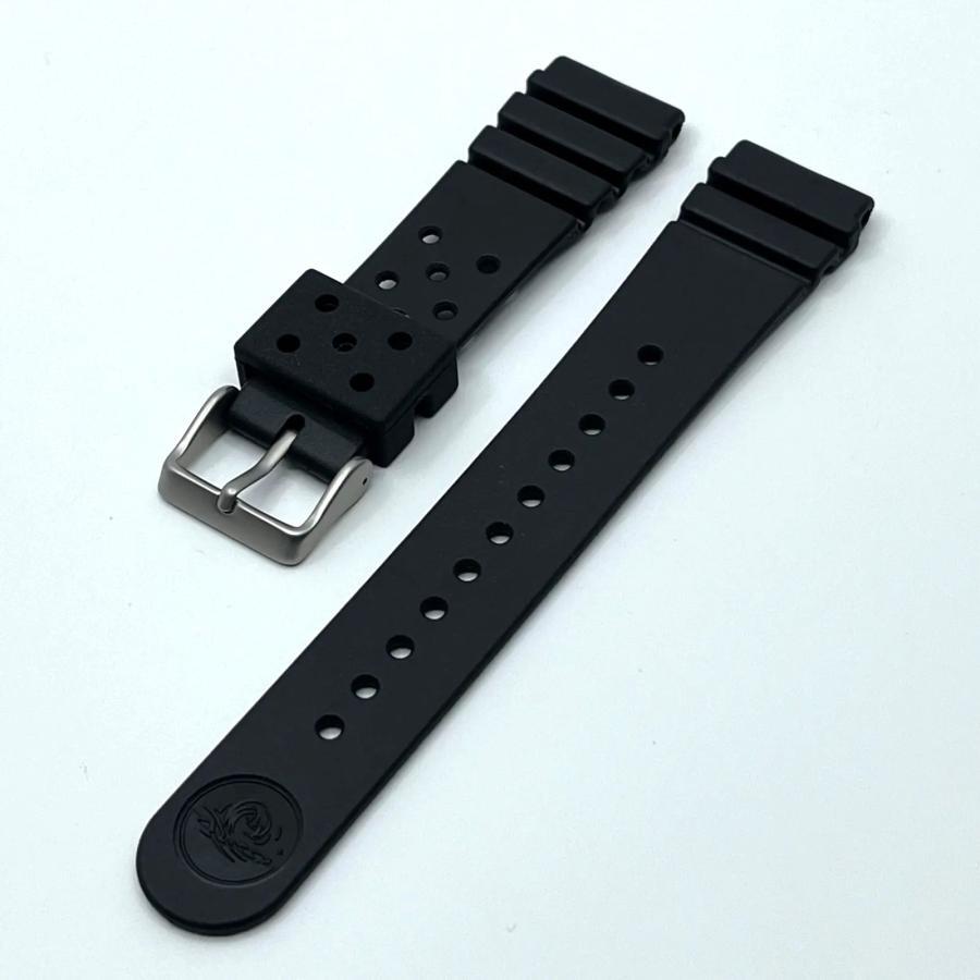 SEIKO Rubber Watch Belt Urethane Band DAL1BP 22 mm Black From JAPAN