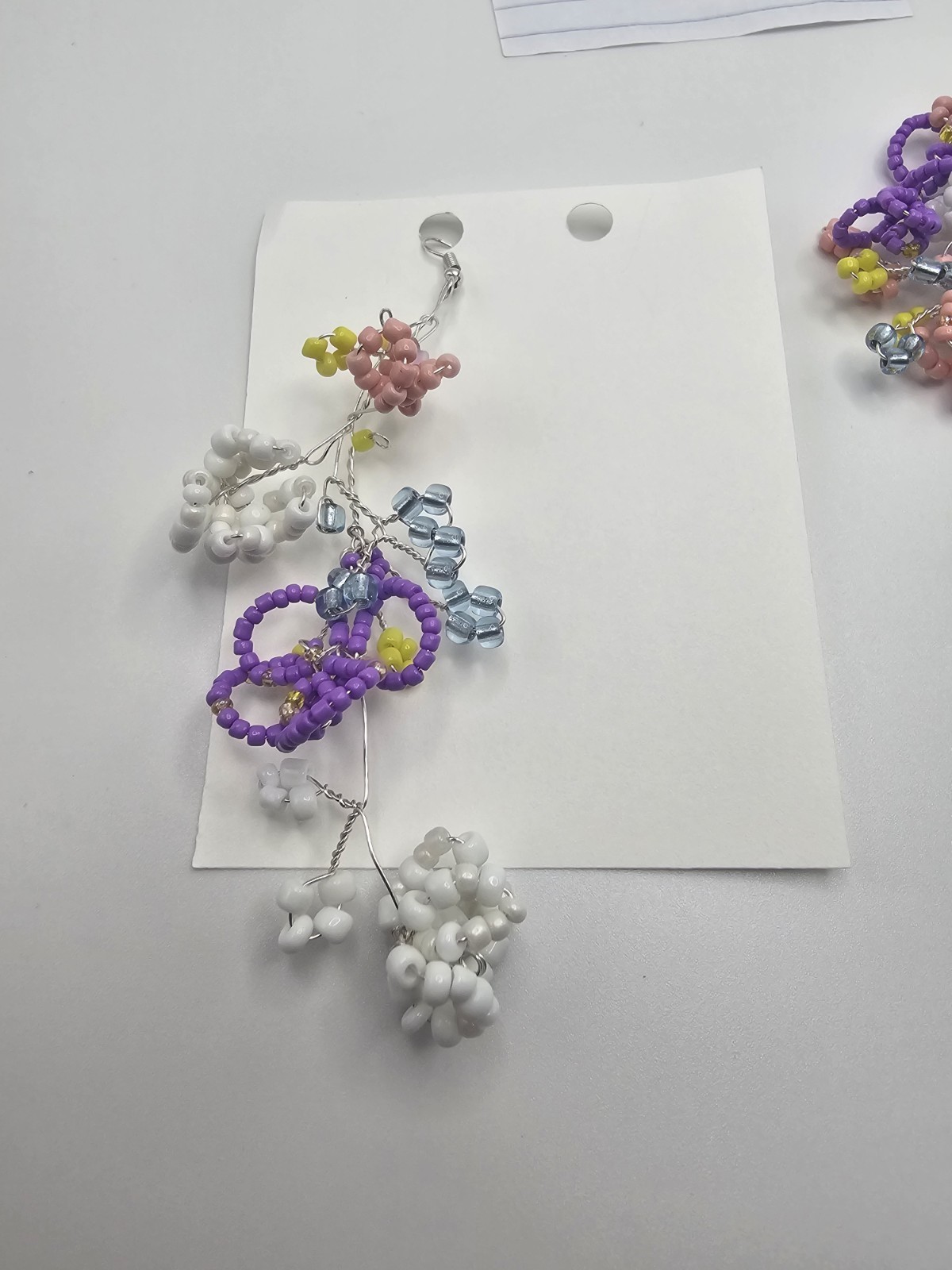 Handcrafted Multicolor Beaded Flower Wrap Earring With Matching Earing