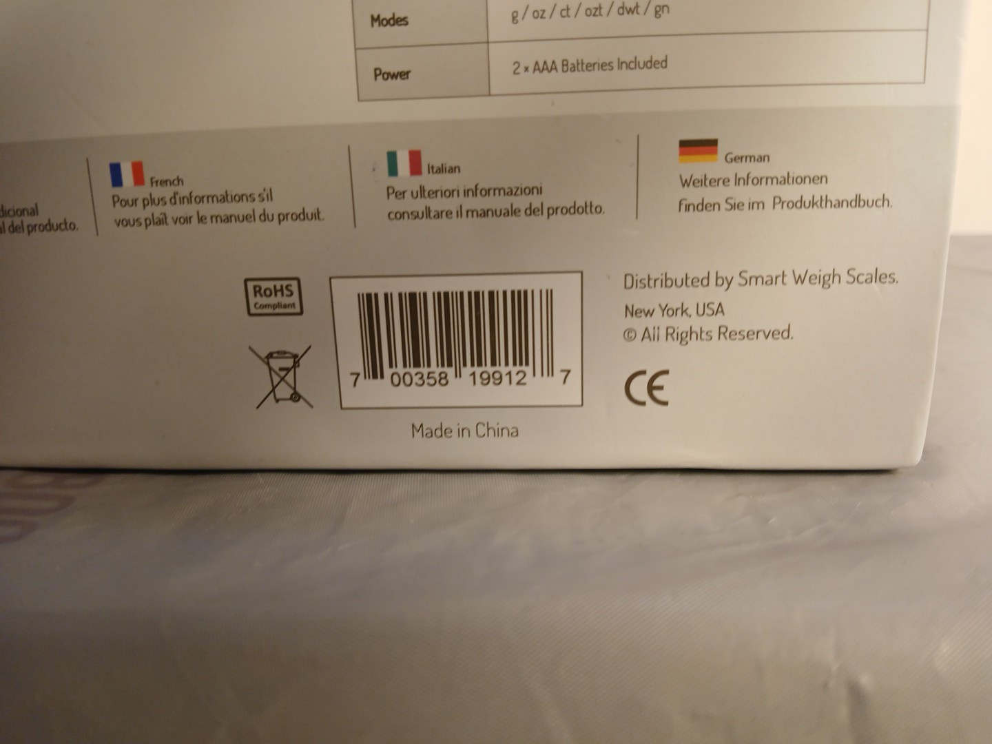 Smart Weigh High Precision Digital Jewelry Scale GEM20 Opened Box