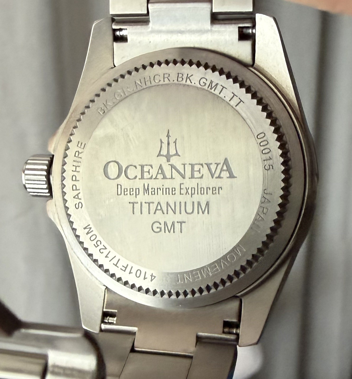 Oceaneva Men’s Deep Marine Explorer GMT Watch 1250M Ceramic TITANIUM