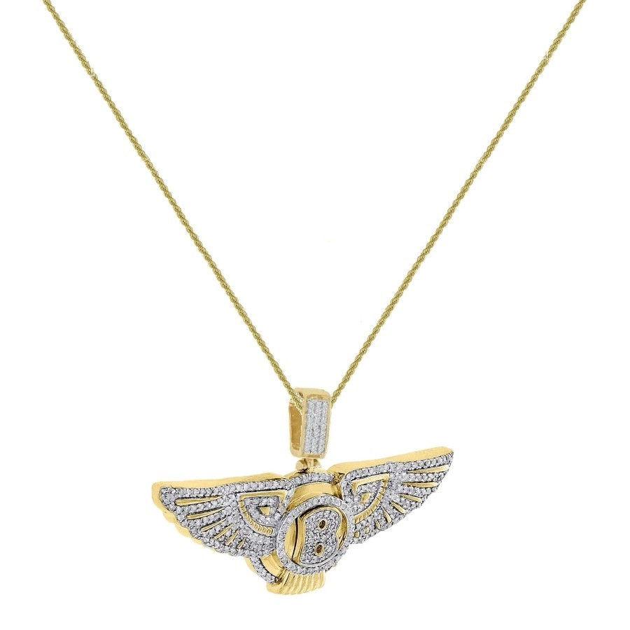 VVS1/D 1.60 Ctw. Sterling Silver Flying B Symbol Logo Charm Pendant +Free Chain