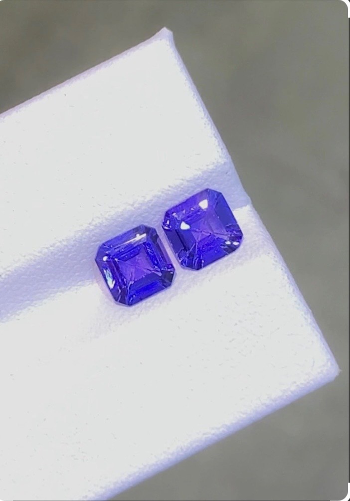 6mm natural top quality AAA+ Tanzanite square pair loose gemstone