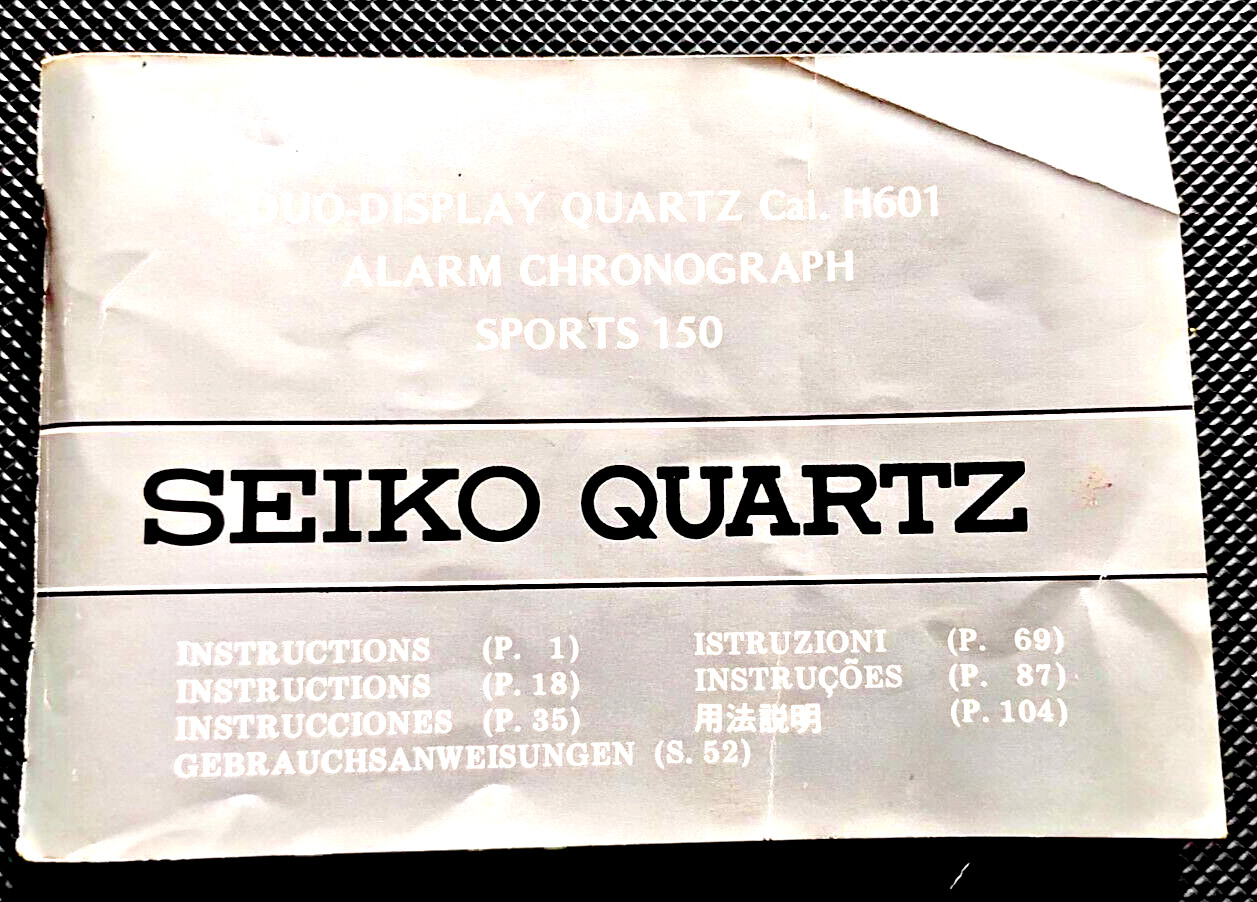 Seiko Duo Display Quartz Cal. H601 Alarm Chronograph Sports 150 User Manual