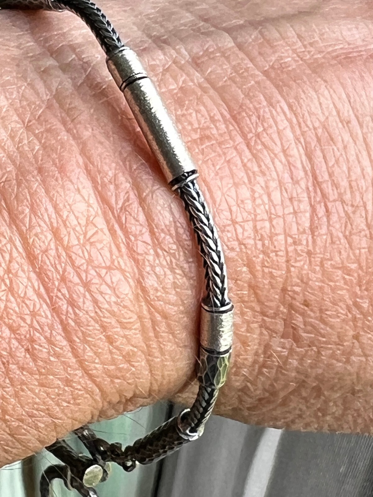Silpada bracelet 925 Sterling silver satin brushed charms toggle 7.5″ L