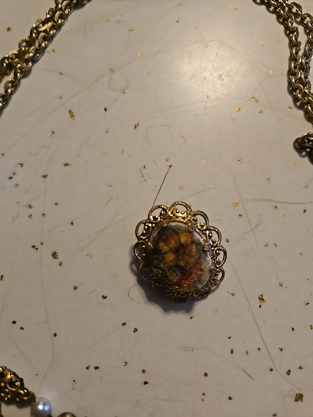 Vintage Western Germany Necklace Earrings SET Sugar Glass