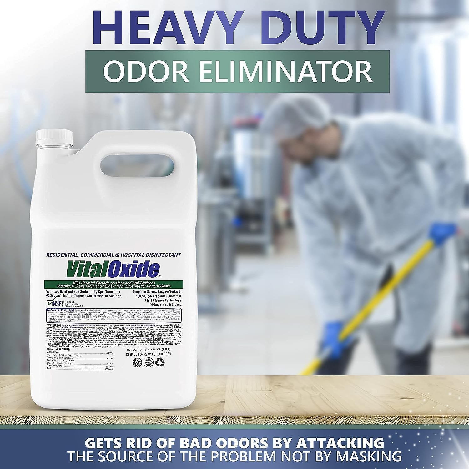 Vital Oxide Disinfectant, Deodorizer, Cleaner, 128 Fl Oz (Pack of 1)