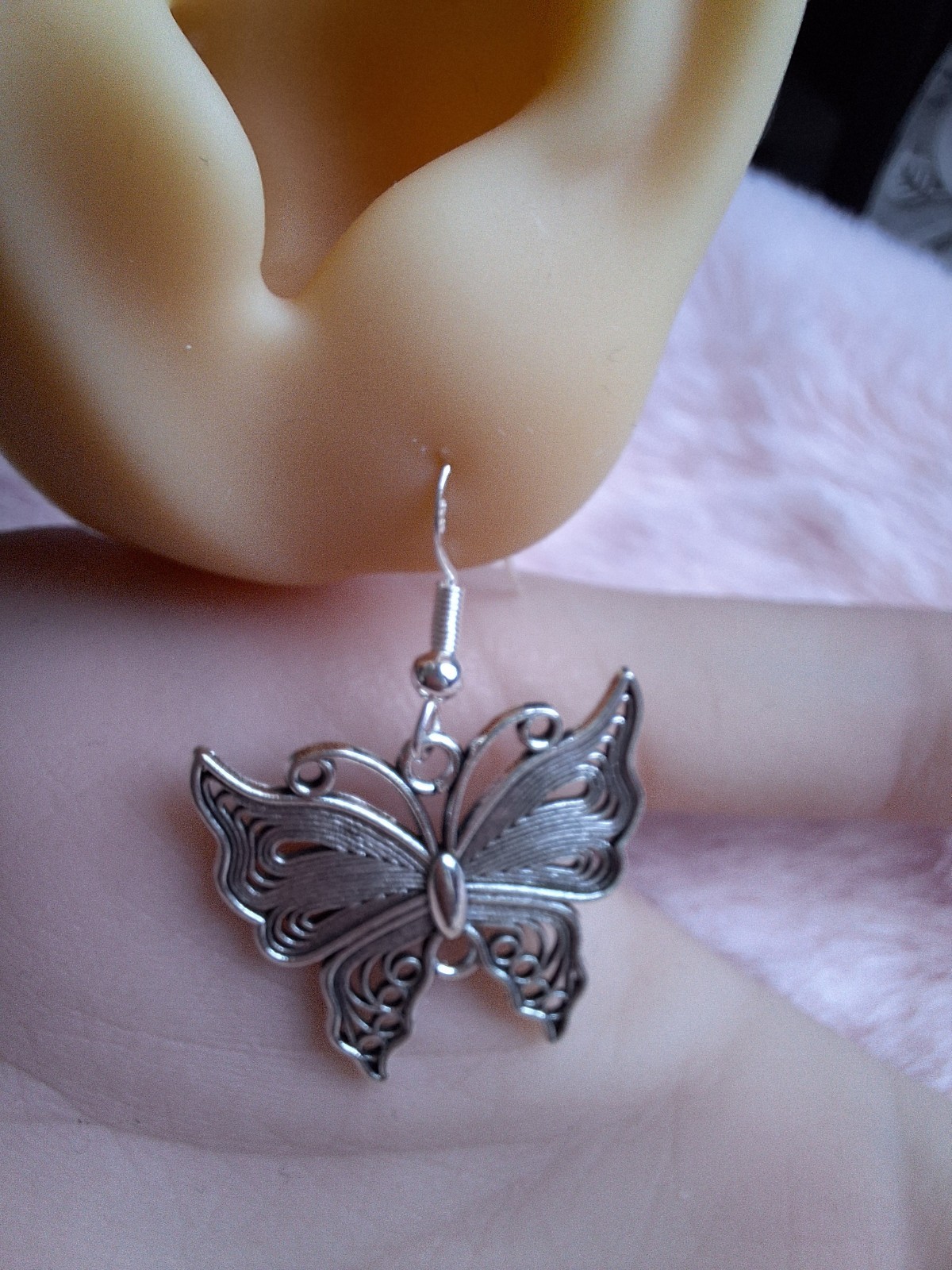 Silver Hook Earrings with Beautiful Butterfly Charm for Women Fashion Jewelry