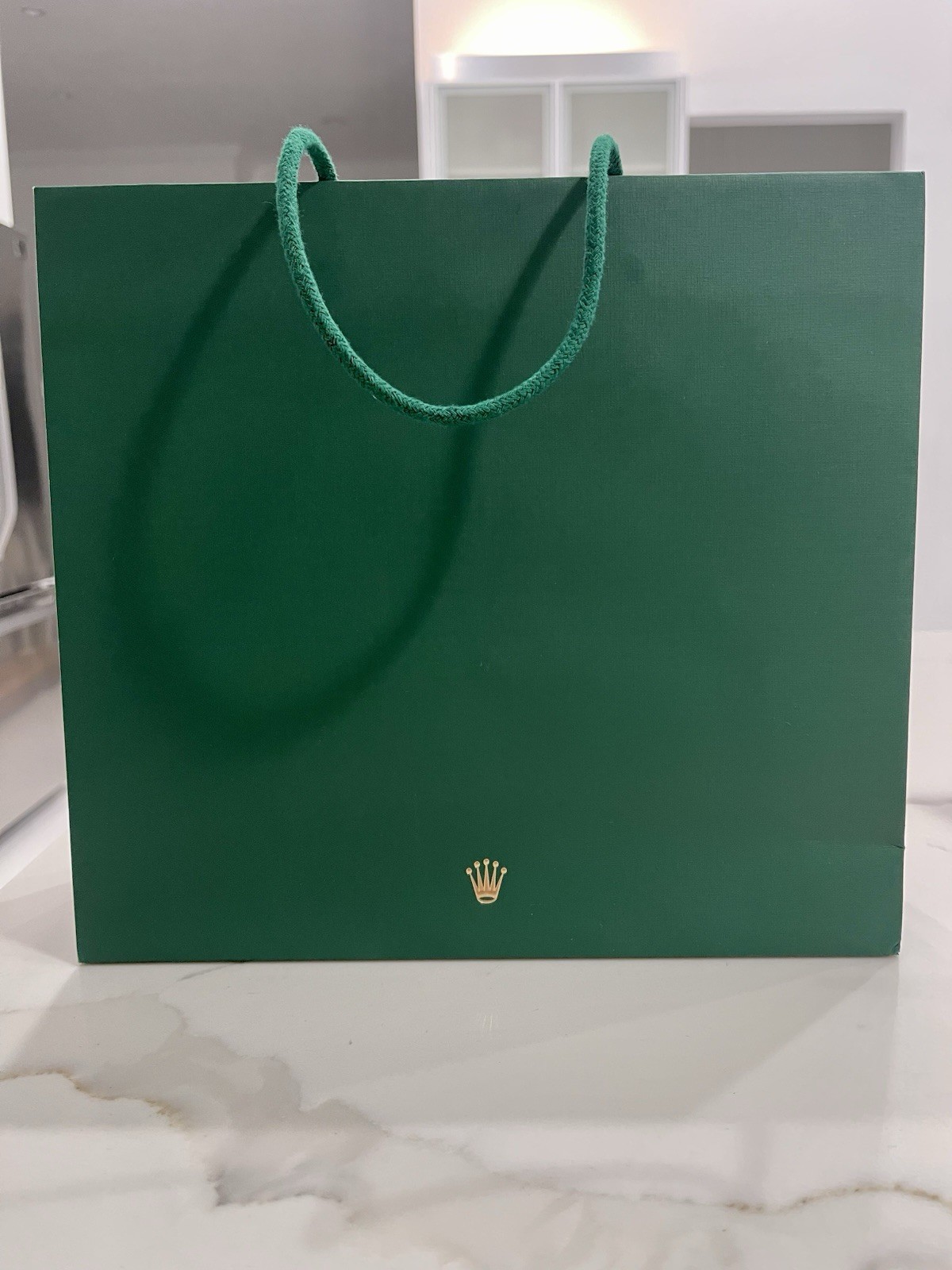 100% Authentic Rolex Green Medium Shopping Bag Fits Medium And Large Rolex Box