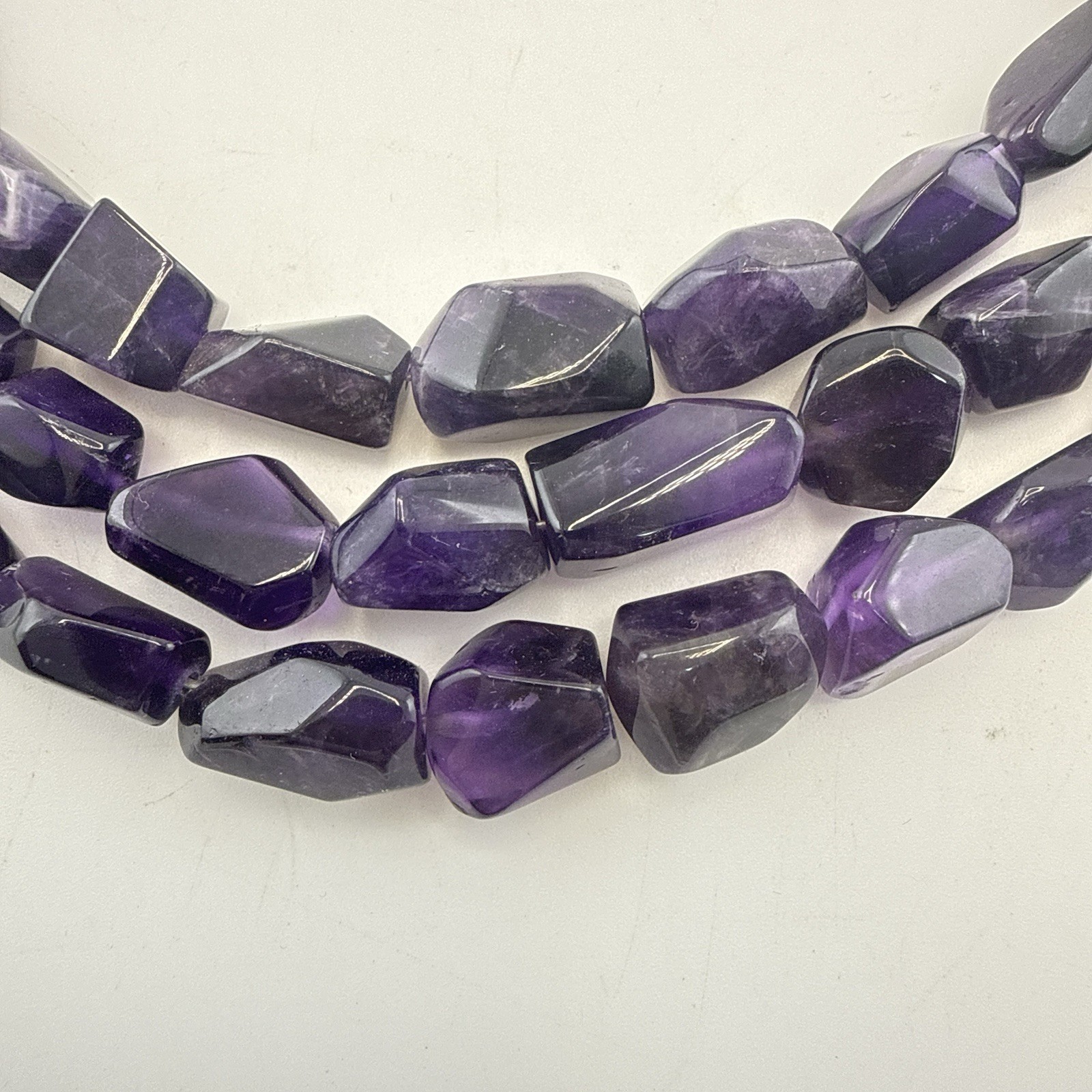 Jay King Necklace Amethyst Purple Triple Strand Chunky Bead Sterling 132g 925