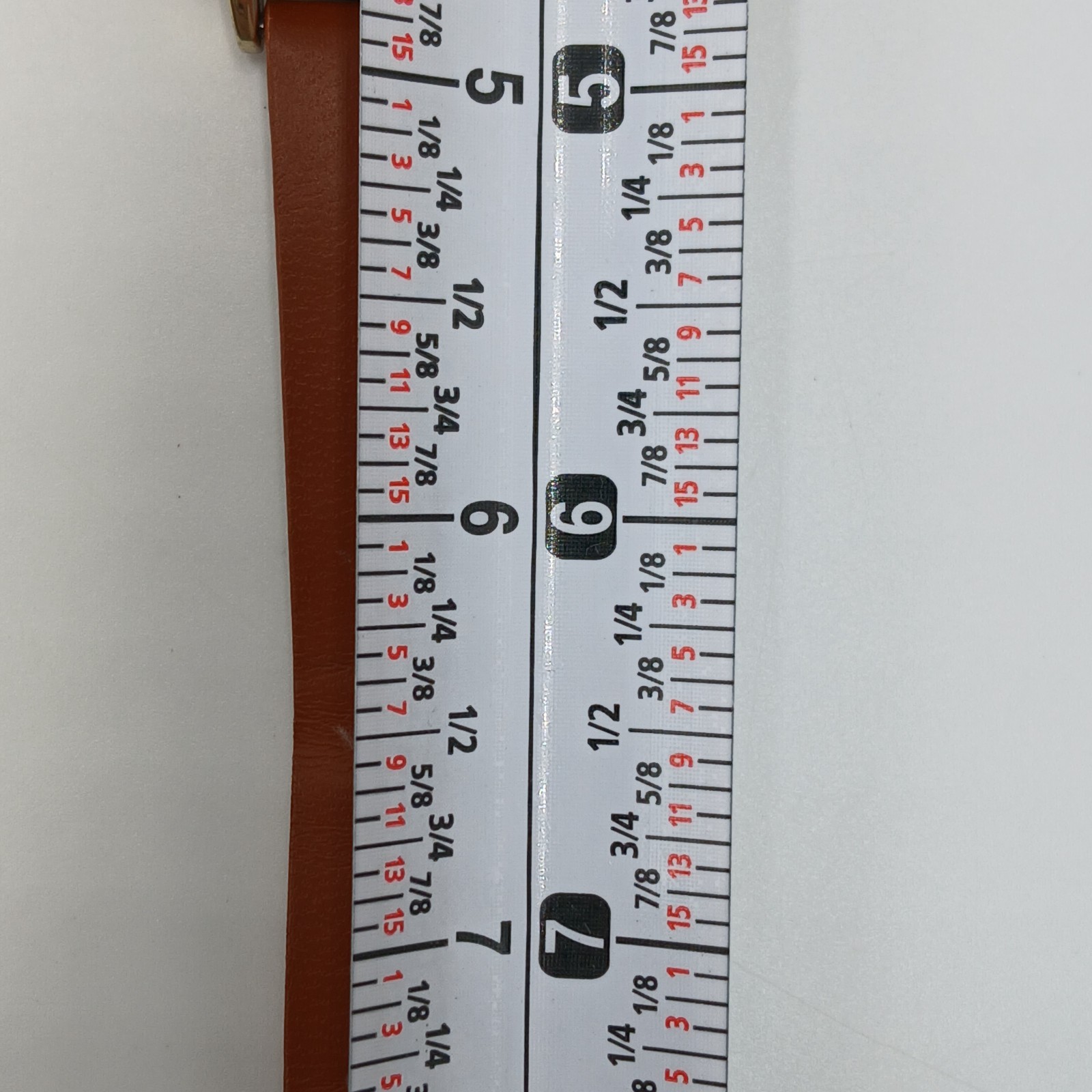 World Map Dial Watch Brown Leather 8in Strap Gold Tone Quartz Japan New Battery