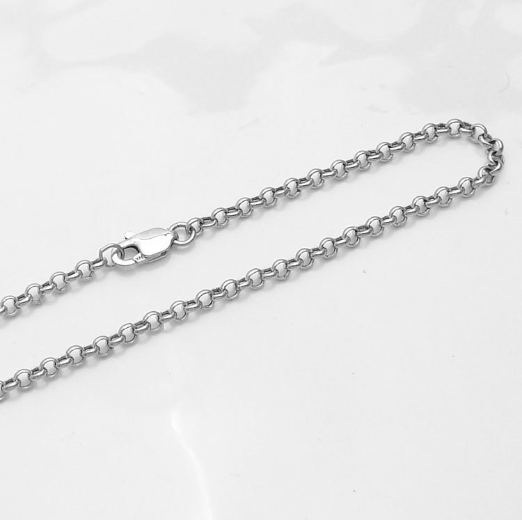 Rolo Link Chain Bracelet Real 14K White Gold ALL LENGTHS New Free Shipping