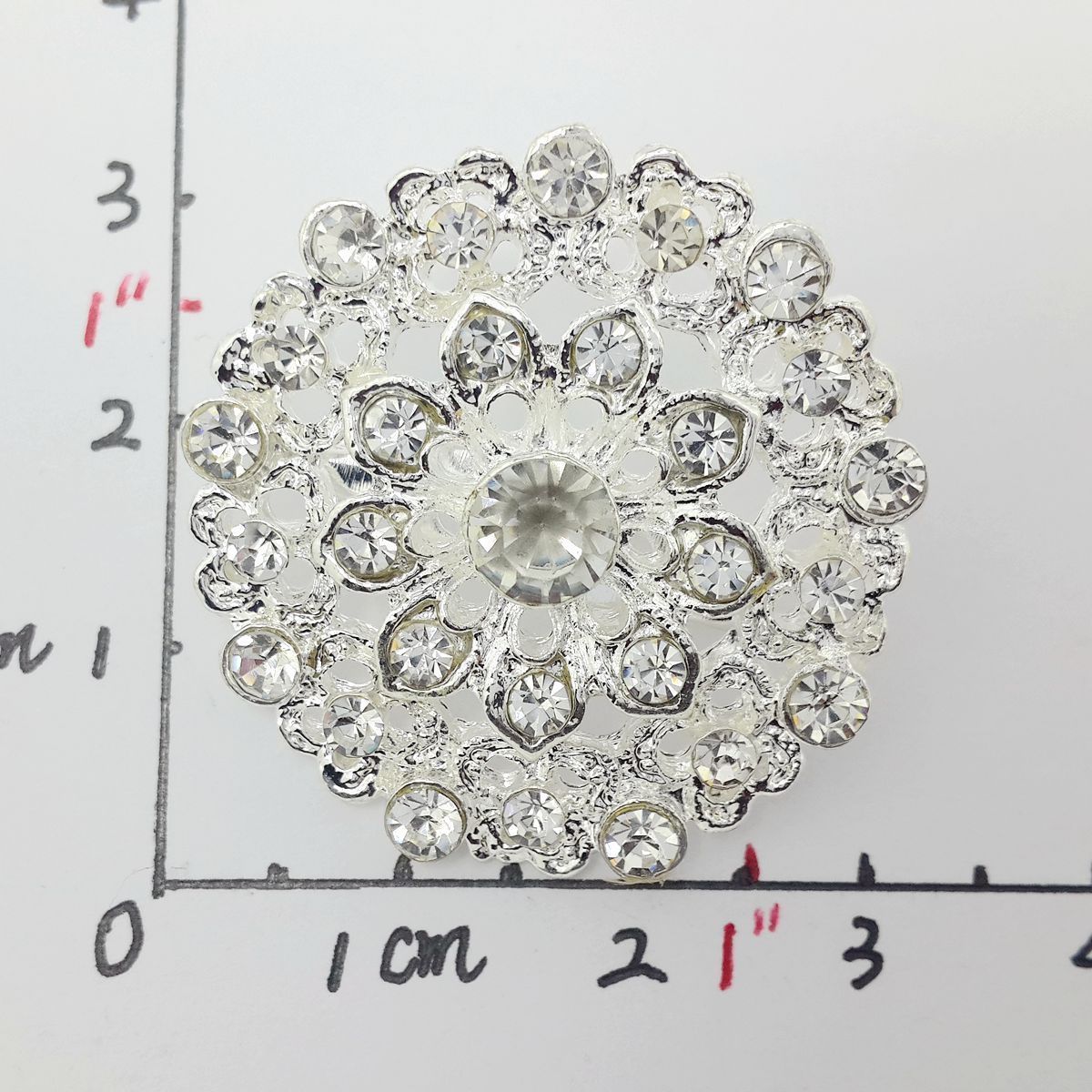 Lot 24 pc Mixed Alloy Sliver Rhinestone Crystal Brooch DIY Wedding Bouquet