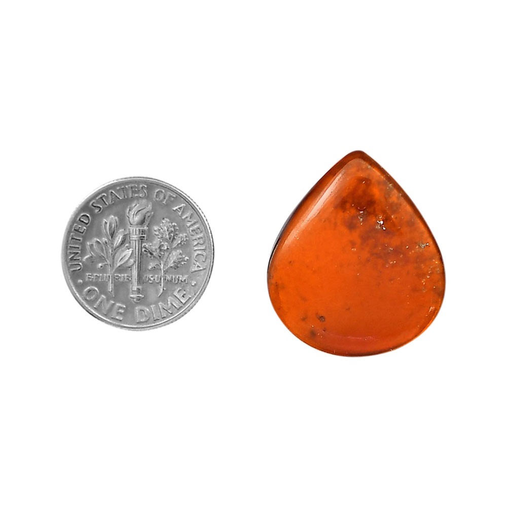Natural Hessonite Garnet 20.6x24x4 mm Pear Shape Polished Gemstone LS112-06238
